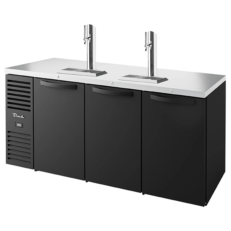 True TDR72-RISZ1-L Series Triple Door 72" Wide Keg Beer Dispensing Cooler - Black or Stainless Steel Finish-Phoenix Food Equipment