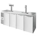 True TDR92-RISZ1-L Series 92-inch four door keg beer dispensing cooler in stainless steel with two tap towers