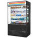 True TOAM-48 48-inch black open air refrigerated merchandiser with lighted sign and glass sides, stocked