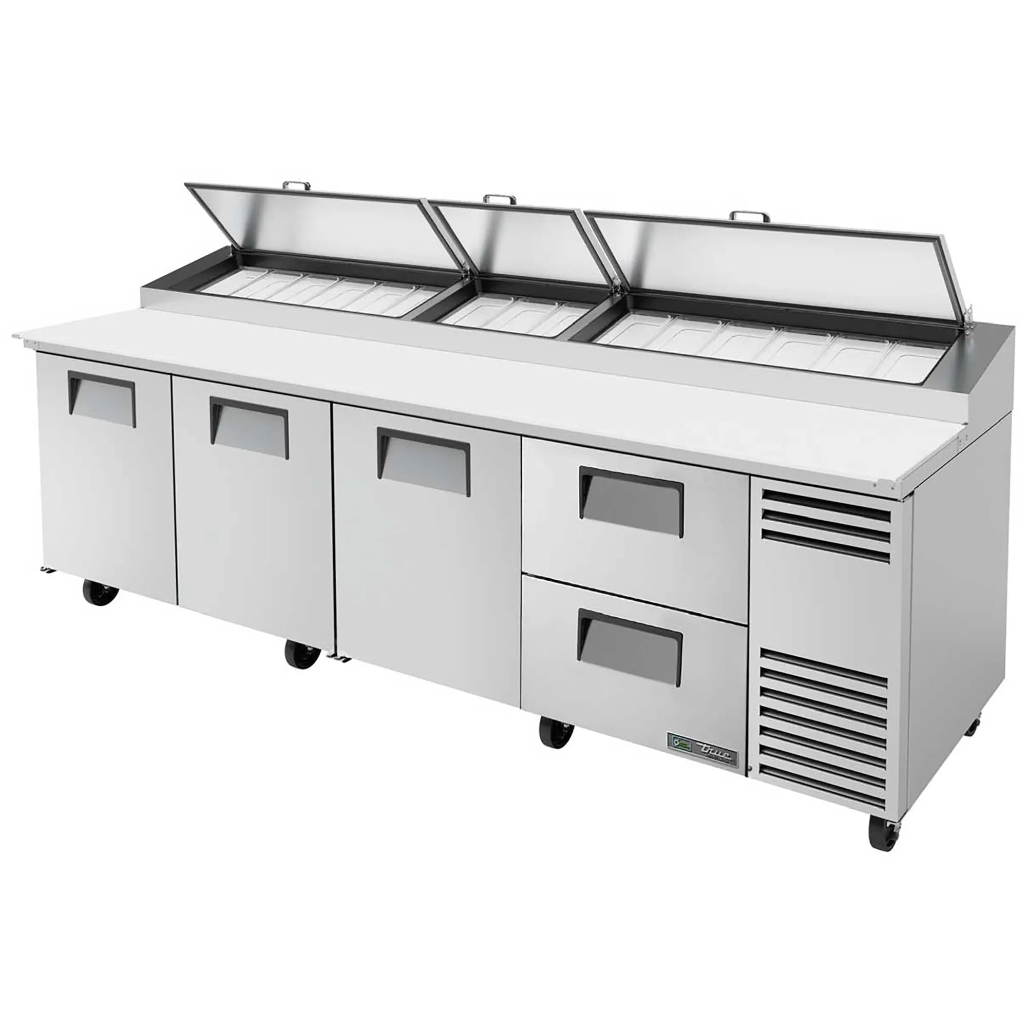 True TPP-AT-119-HC Four Door 119" Refrigerated Pizza Prep Table - Various Configurations-Phoenix Food Equipment