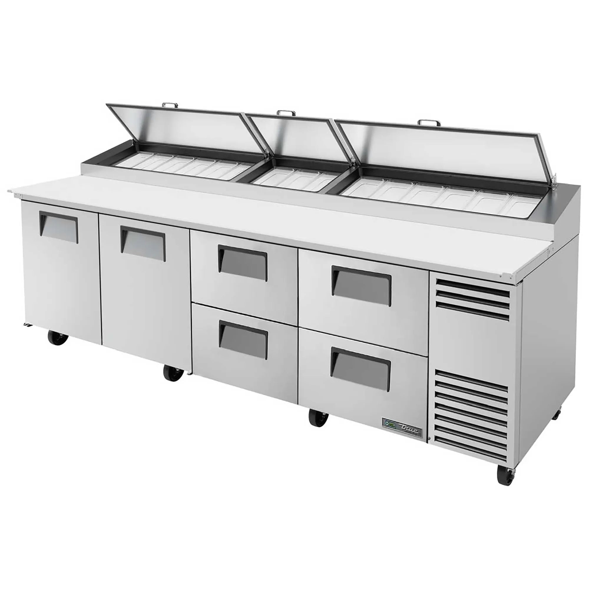 True TPP-AT-119-HC Four Door 119" Refrigerated Pizza Prep Table - Various Configurations-Phoenix Food Equipment