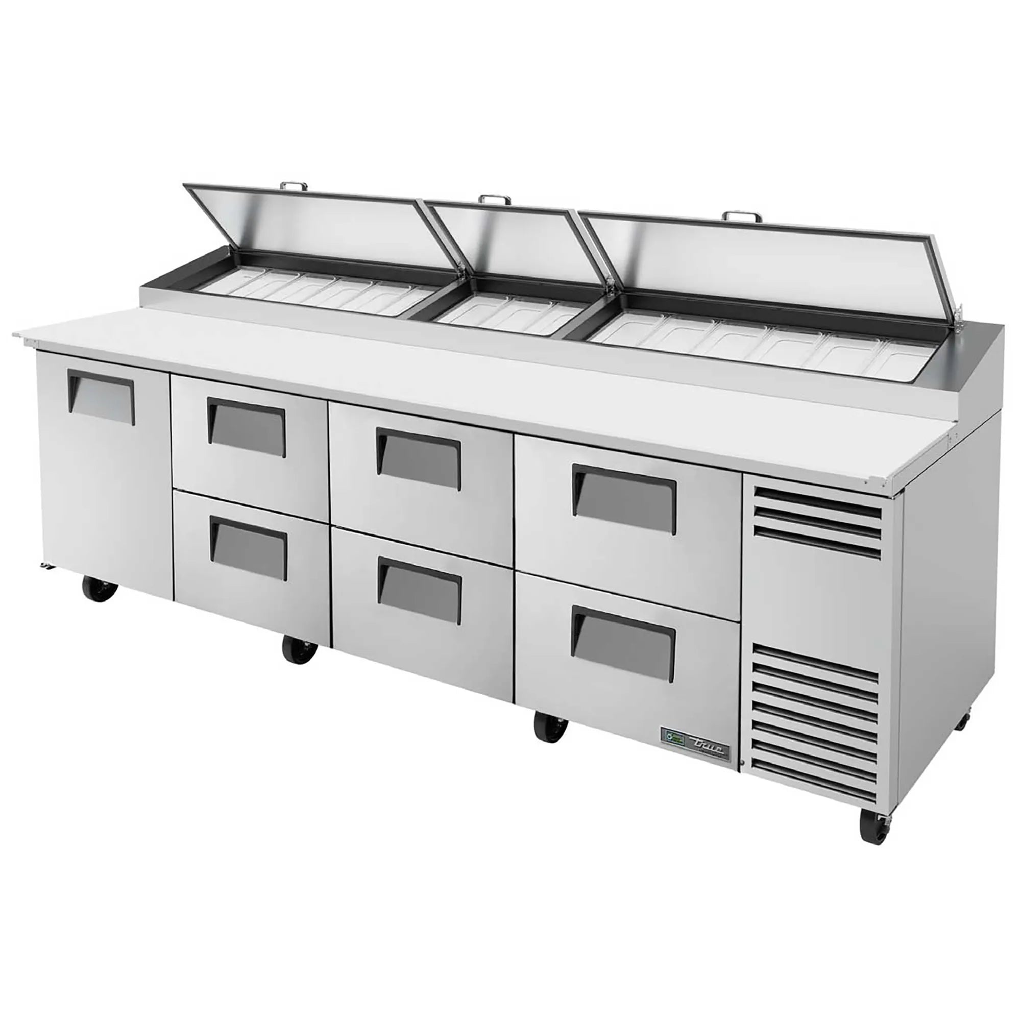 True TPP-AT-119-HC Four Door 119" Refrigerated Pizza Prep Table - Various Configurations-Phoenix Food Equipment