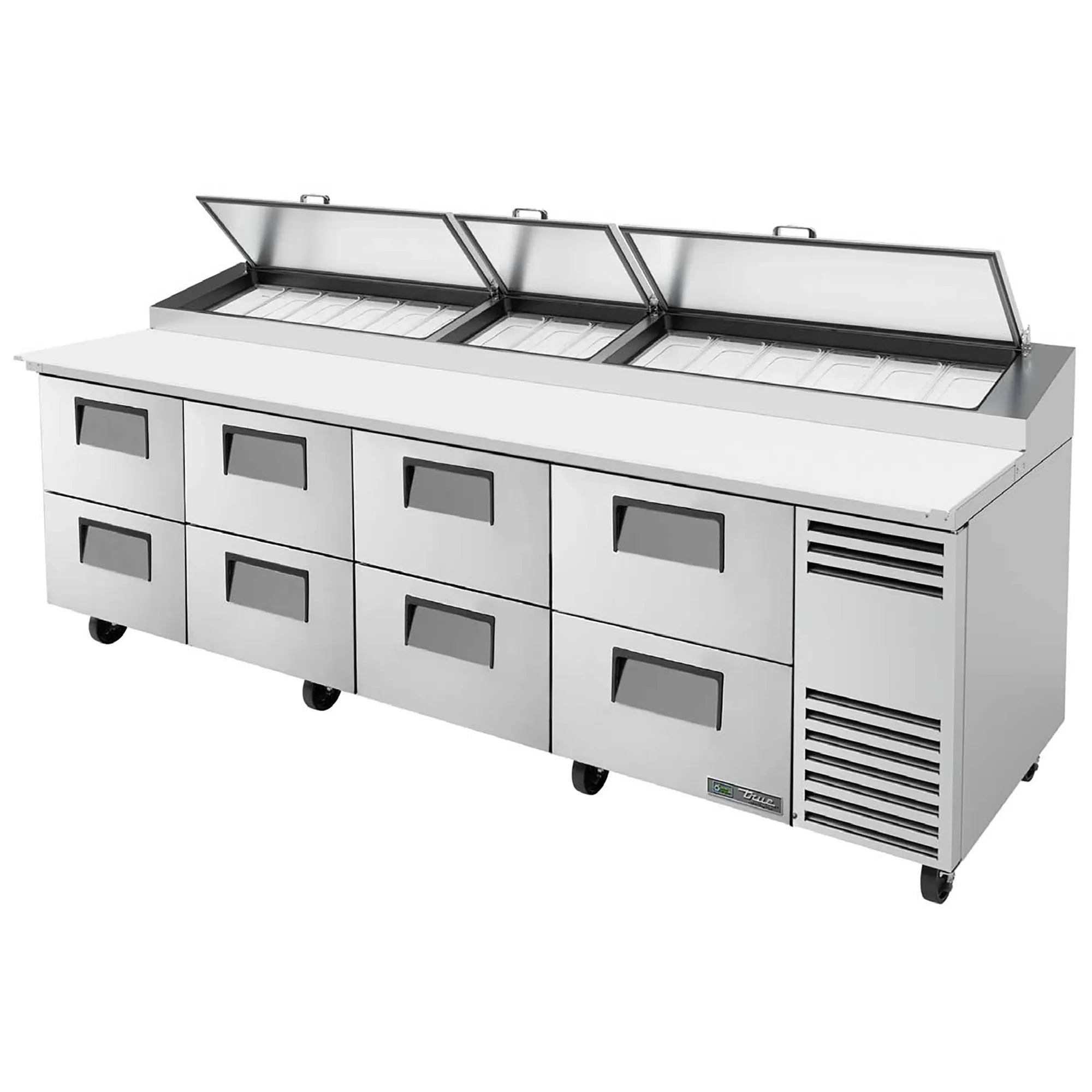 True TPP-AT-119-HC Four Door 119" Refrigerated Pizza Prep Table - Various Configurations-Phoenix Food Equipment