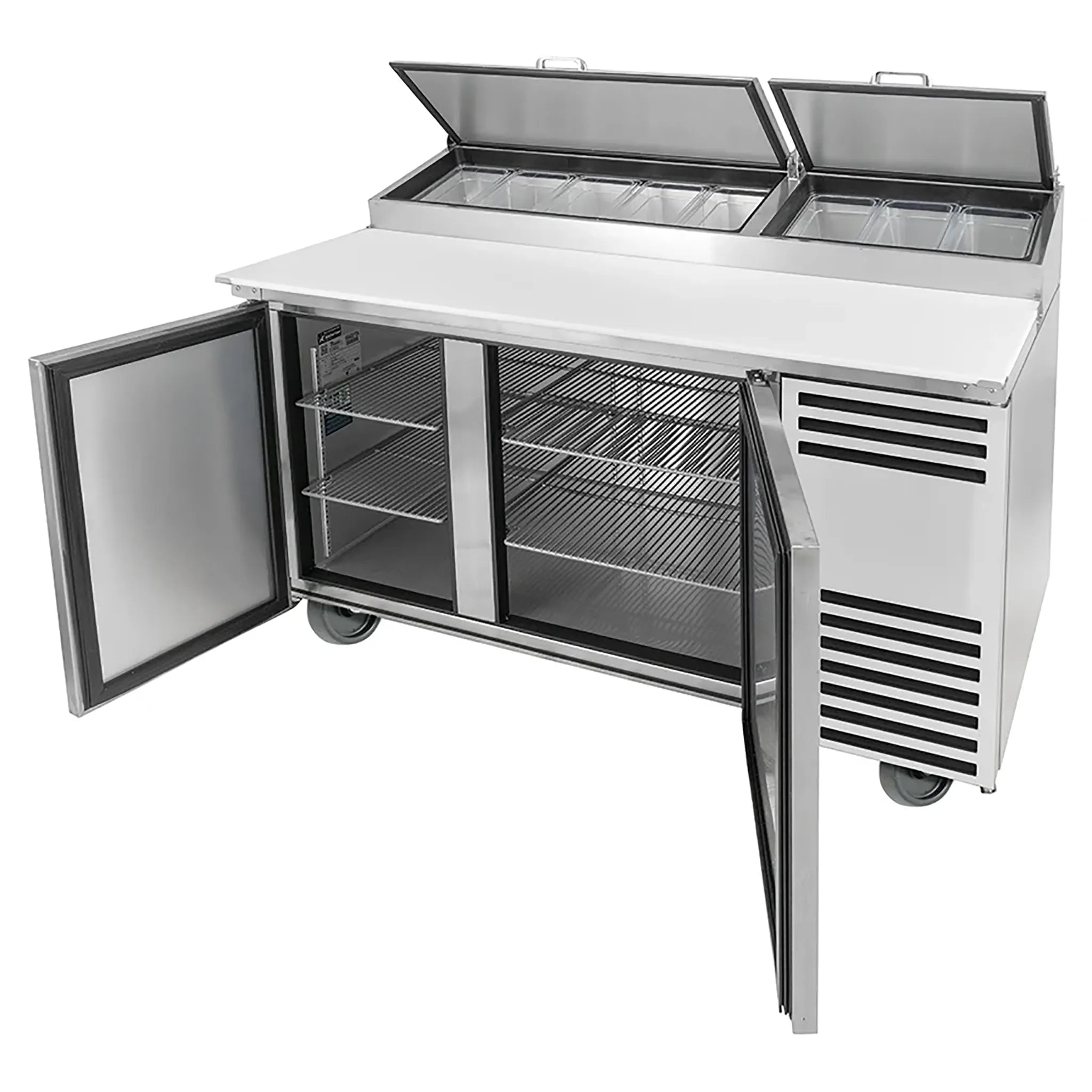 True TPP-AT-60-HC Double Door 60" Refrigerated Pizza Prep Table - Various Configurations-Phoenix Food Equipment