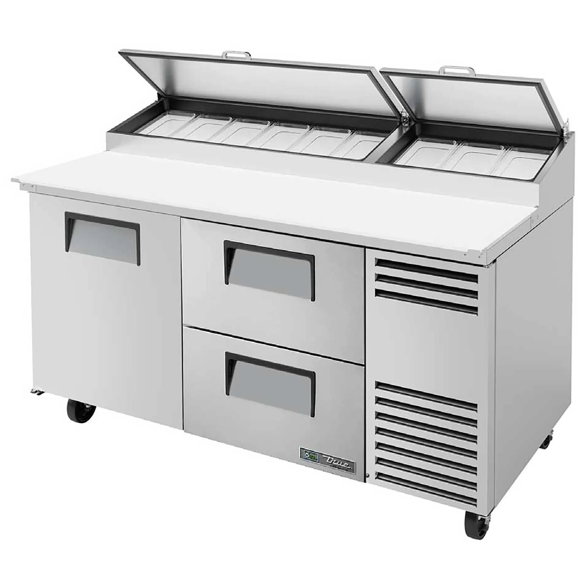 True TPP-AT-67-HC Double Door 67" Refrigerated Pizza Prep Table - Various Configurations-Phoenix Food Equipment