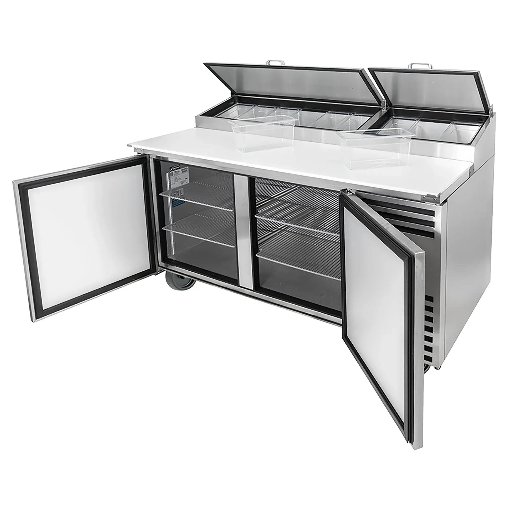 True TPP-AT-67-HC Double Door 67" Refrigerated Pizza Prep Table - Various Configurations-Phoenix Food Equipment
