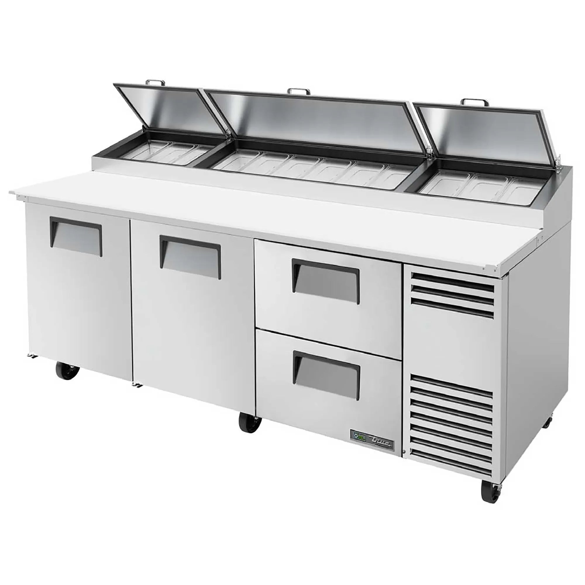 True TPP-AT2-93-HC Triple Door 93" Refrigerated Pizza Prep Table - Various Configurations-Phoenix Food Equipment