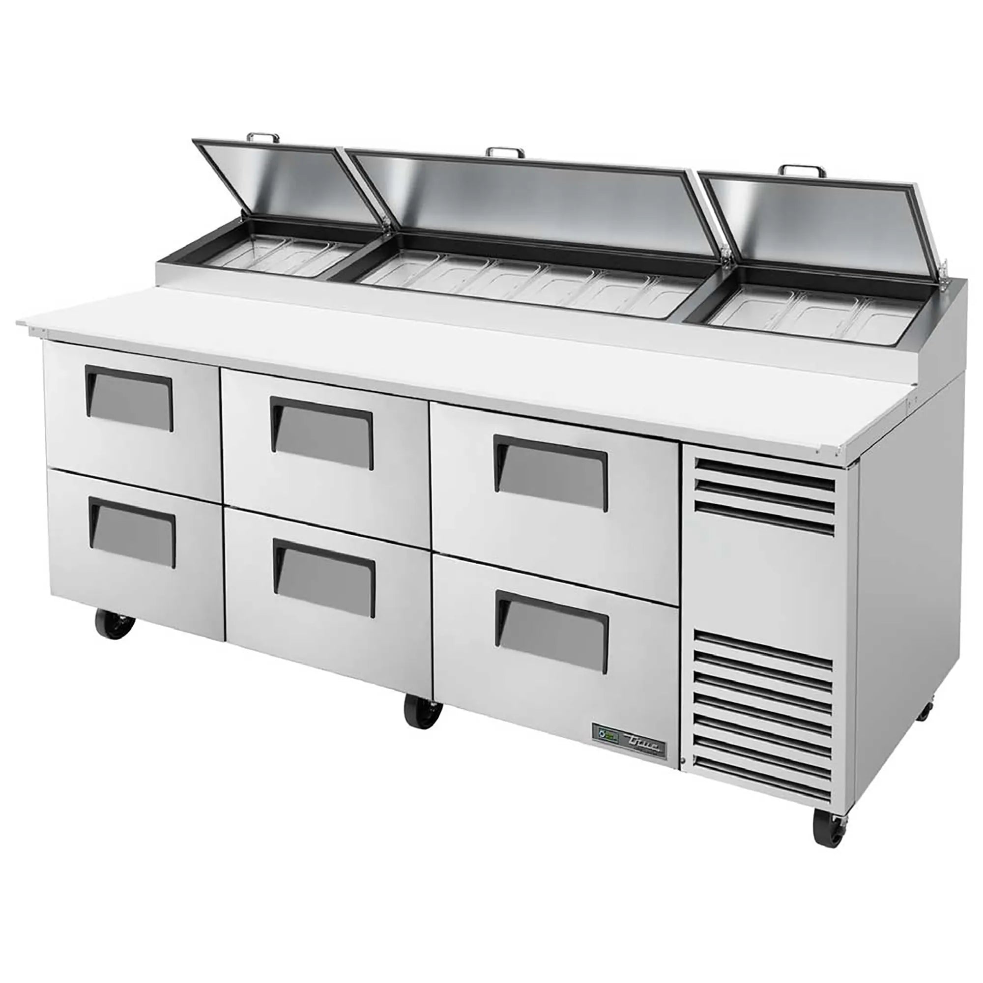True TPP-AT2-93-HC Triple Door 93" Refrigerated Pizza Prep Table - Various Configurations-Phoenix Food Equipment