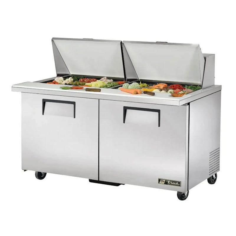 True TSSU-60-24M-B-ST-HC Double Door 60" Refrigerated Mega Top Sandwich Prep Table - Various Configurations-Phoenix Food Equipment