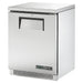 True TUC-24F-HC 24-inch single door stainless steel under counter freezer, angled front view
