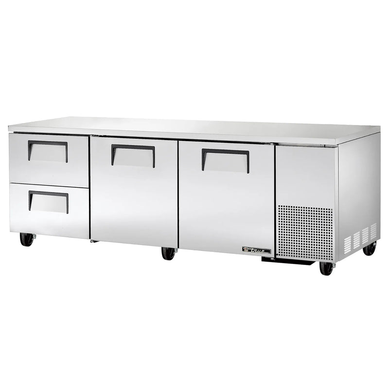 True TUC-93-HC Triple Door 93" Side Mounted Refrigerated Work Table - Various Configurations-Phoenix Food Equipment