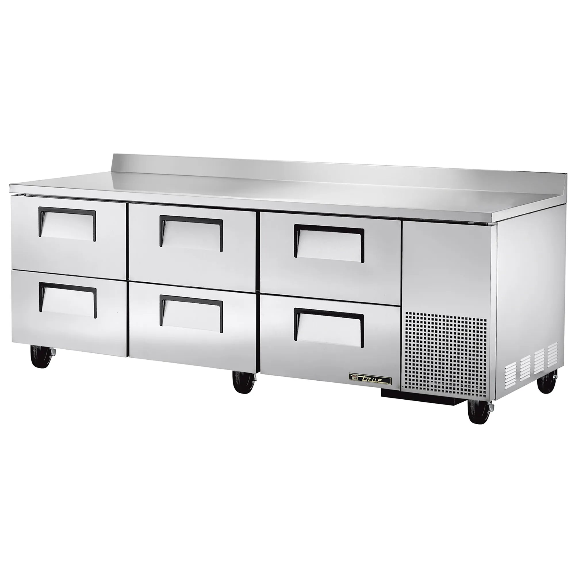 True TUC-93-HC Triple Door 93" Side Mounted Refrigerated Work Table - Various Configurations-Phoenix Food Equipment