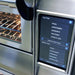 TurboChef HHD-9500-1 Double Batch high speed deck oven, close-up of the touchscreen menu beside the oven window