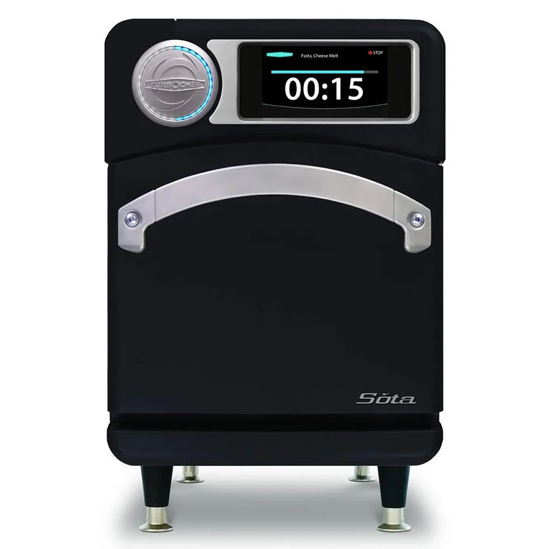 TurboChef i1-9500 Sota high speed oven in black with arched door handle, control knob and digital display option