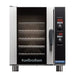 TurboFan E33 series digital electric convection oven in stainless steel with glass door and five racks, front