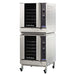 TurboFan G32 series digital gas convection ovens, two units double stacked on a stainless steel stand
