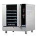 TurboFan G32 series digital gas convection oven in stainless steel with side-hinged glass door, angled view