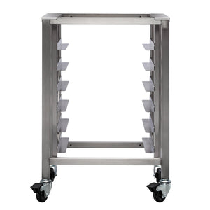 TurboFan SK23 stainless steel oven stand with pan supports and casters for E22 and E23 series ovens