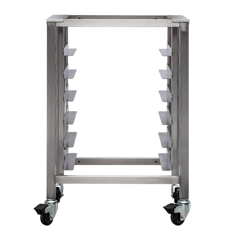 TurboFan SK23 stainless steel oven stand with pan supports and casters for E22 and E23 series ovens