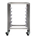 TurboFan SK23 stainless steel oven stand with pan supports and casters for E22 and E23 series ovens