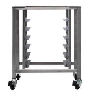 TurboFan SK32 stainless steel oven stand with side pan supports and casters for E32 and G32 series ovens