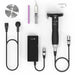 UYAR D190 electric kebob knife kit laid out with spare blade, sharpening stone, power supply and cables included