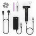 UYAR P180/P280 electric kebob knife kit laid out with spare blade, sharpening stone, power supply and cables