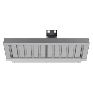 Unox XAVHC Series ventless hood for XAVC-06FS and 10FS combi ovens, stainless steel with vent grille, front view
