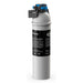 Unox XHC012 water filtration system, black cartridge filter with blue connection head, upright front view