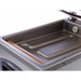 VacMaster VP210 chamber vacuum sealing machine, close-up of the stainless steel chamber and seal bar with lid open