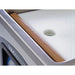 VacMaster VP215 chamber vacuum sealing machine, close-up of the seal bar beside the white filler plate in the chamber