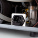 VacMaster VP230 chamber vacuum packaging machine, close-up of the power cord inlet and internal components