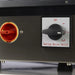 VacMaster VP330 chamber vacuum sealing machine, close-up of the orange power knob and sealing option switch