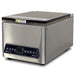 VacMaster VP95 stainless steel countertop chamber vacuum packaging machine with lid closed, angled view