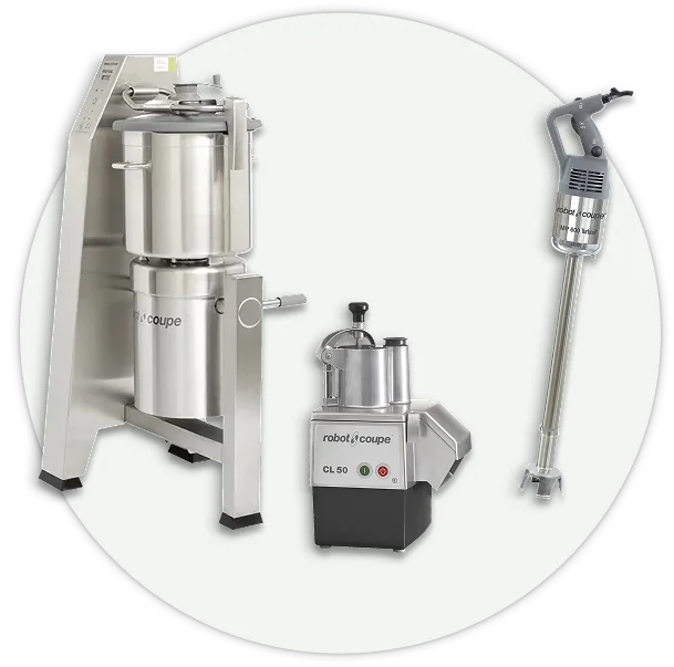 ommercial vegetable and fruit processing equipment including food processors, blenders, and peelers.