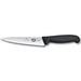 Victorinox 5.2003.15 Fibrox 6-inch chef's knife with stainless steel blade and black non-slip Fibrox handle, side view