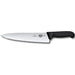 Victorinox 5.2003.25-X5 Fibrox 10-inch chef's knife with stainless steel blade and black Fibrox handle, side view