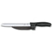 Victorinox 68663.21 Fibrox 8-inch Dux knife with serrated edge blade, black handle and blade guard, side view
