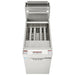 Vulcan 1VEG50M high efficiency gas fryer, overhead view of the open fry pot with baskets removed