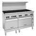 Vulcan 60SS/SC-10B 60 inch gas range, ten burners and double oven base in stainless steel, angled left view