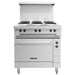 Vulcan EV36S-6FP-208 36 inch electric range with six round French plates and oven below, front view