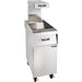 Vulcan FRYMATE-VX15 free standing 15 inch fry dump station in stainless steel with overhead heat lamp and casters