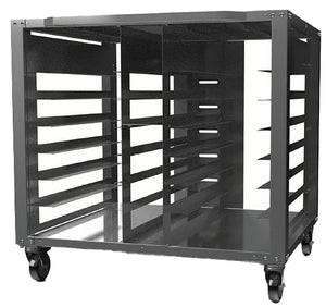 Vulcan IBEXAPSKIT1 and IBEXAWS1 workstation cart, black steel frame with pan support slides on casters