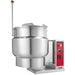Vulcan KETT series electric countertop tilting steam kettle, stainless steel, wider kettle size option shown