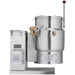 Vulcan KETT series electric countertop tilting kettle, rear view of stainless steel kettle and control housing