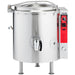 Vulcan KGL gas fixed steam kettle, 20 gallon stainless steel kettle on legs with lid and draw-off valve