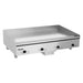Vulcan RRE-E series heavy duty electric griddle, stainless steel 48 inch wide model with four control knobs
