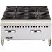 Vulcan VCRH24 natural gas/propane 24 inch countertop open burner hot plate with 4 burners in stainless steel, front