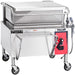 Vulcan VG40 manual lift natural gas/propane 40 gallon braising pan in stainless steel on casters, front view