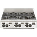 Vulcan VHP series gas countertop open burner, six burner configuration with cast iron grates, front view